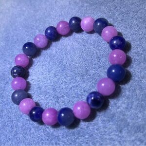 Vibrant Pink and Blue Beaded Bracelet